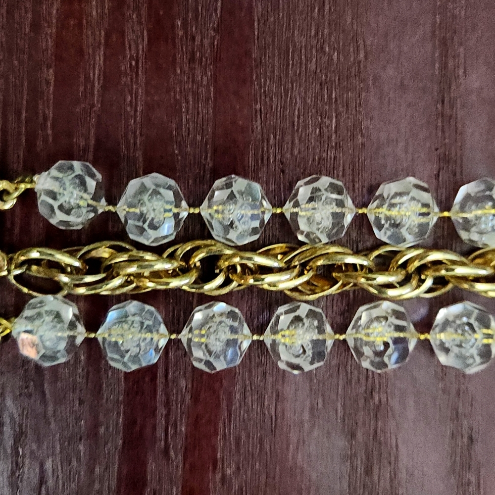 SARAH COVENTRY Vintage multi strand named GOLDEN ICE 7.5 " three strand bracelet